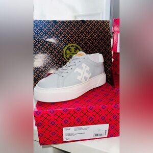 Tory Burch Light Gray and White Sneakers